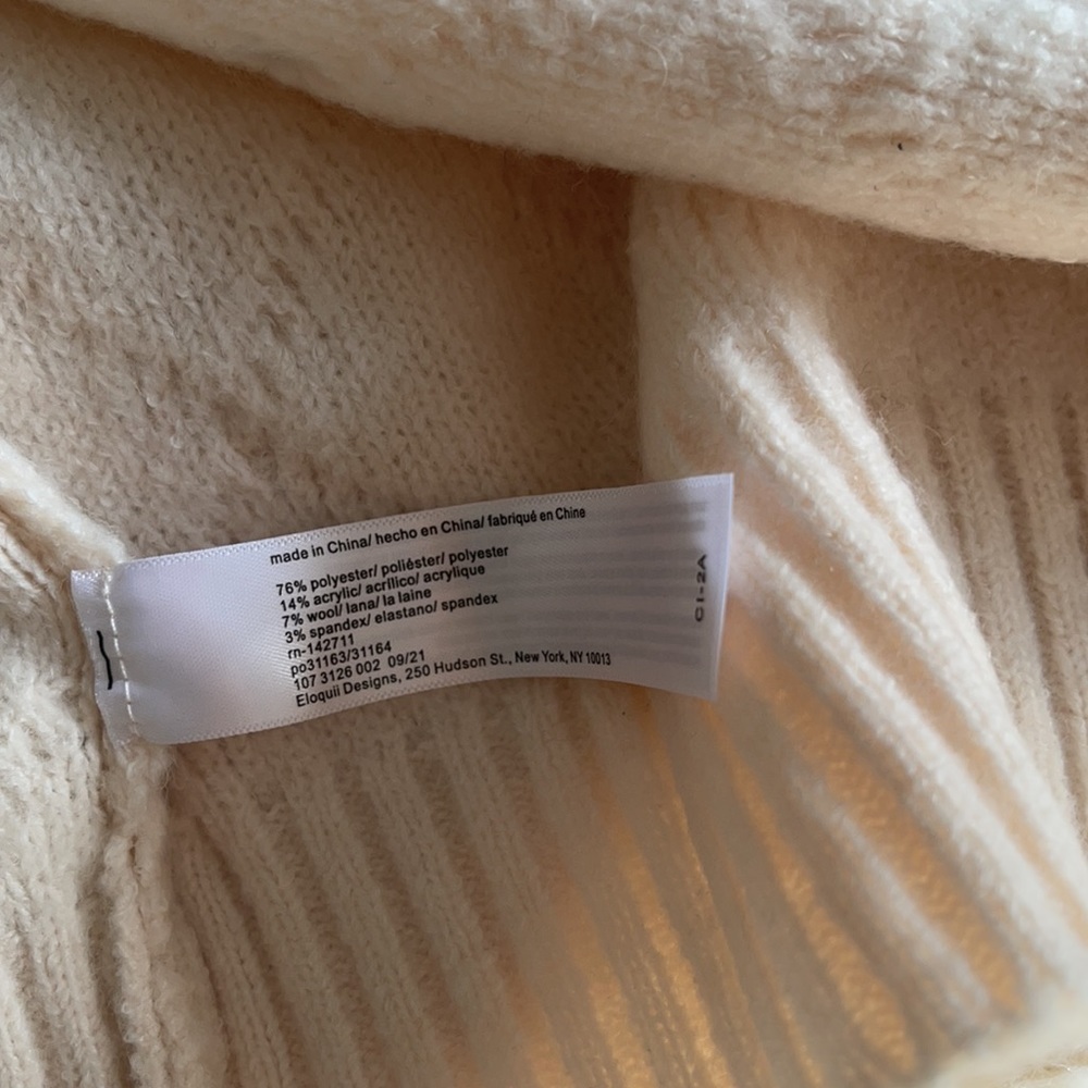new ELOQUII pearl cableknit ivory heavyweight cardigan sweater 14 16 - Picture 11 of 11